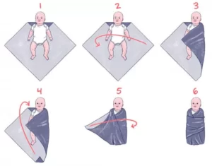 How to Swaddle a Baby the Diamond swaddle Mama Natural 750x587 1